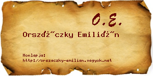 Orszáczky Emilián névjegykártya
